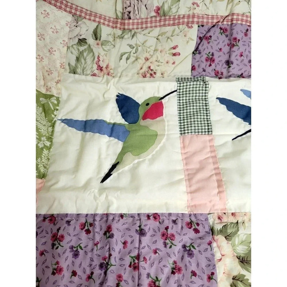 C&F Enterprises Quilt Handcrafted standard Sham hummingbird 21x27 set 2 - Picture 7 of 8